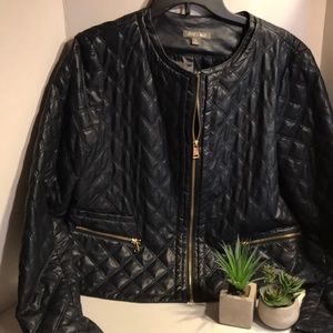 ♥️Sz XL Roz & Ali Pleather Navy jacket 🧥